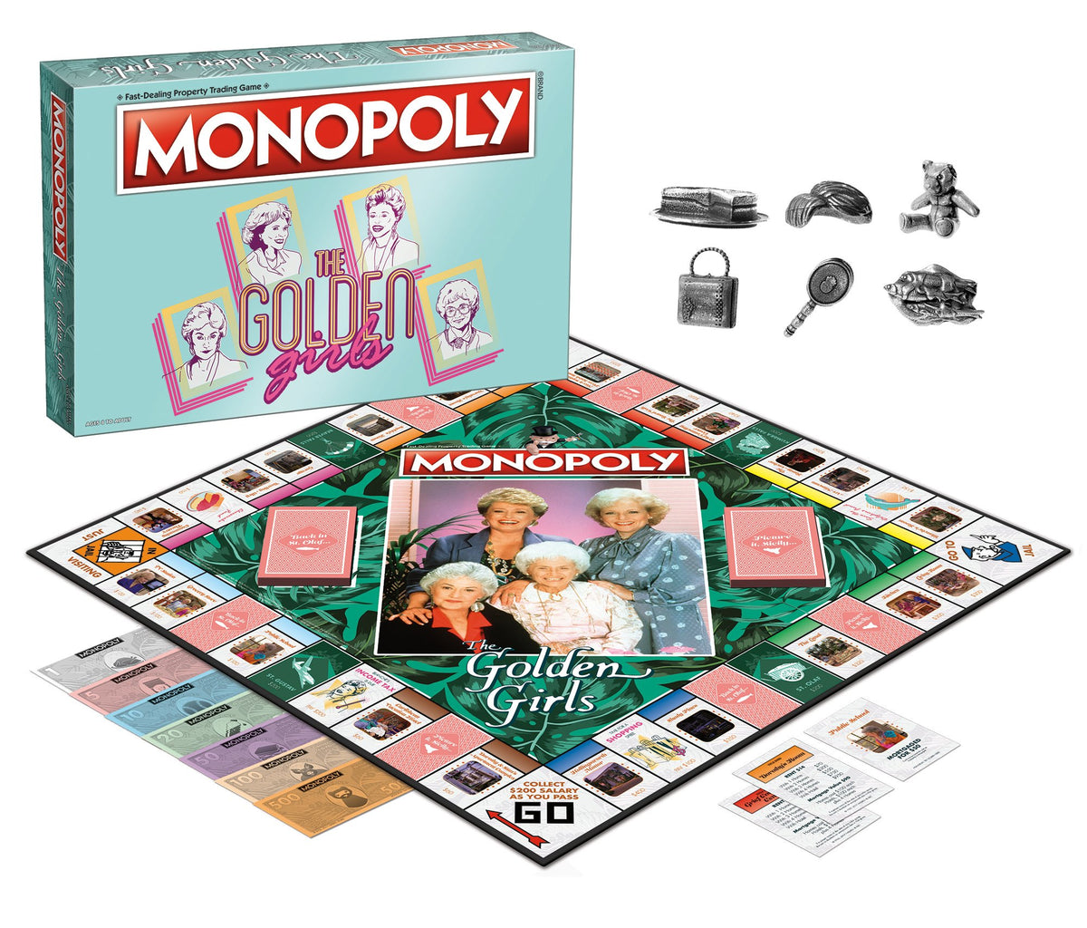 Monopoly: The Golden Girls Board Game | Buy, Sell, Trade Fan-Favorite Locations | Classic Monopoly Game Featuring Golden Girls TV Show Theme |