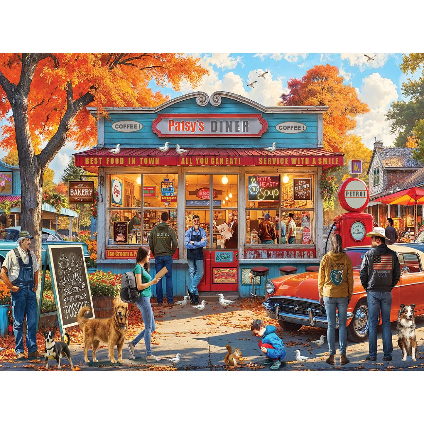 White Mountain 500 Piece Jigsaw Puzzle Retro Autumn, Patsy's Diner