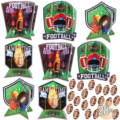 Football Party Table Centerpieces | 28 piece 3D Football Party Decoration Set | Football Birthday Party Supplies | Big Game Party Decorations | Game