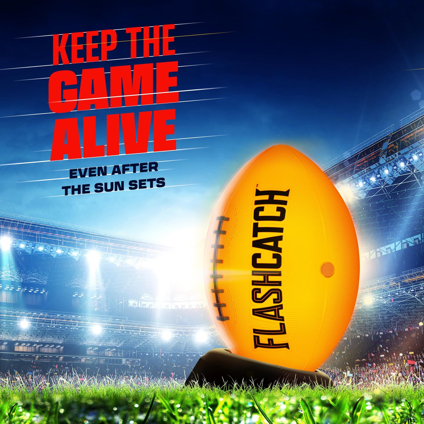 FlashCatch Light Up Football - Glow in the Dark Ball - NO 6 - Boys Gifts
