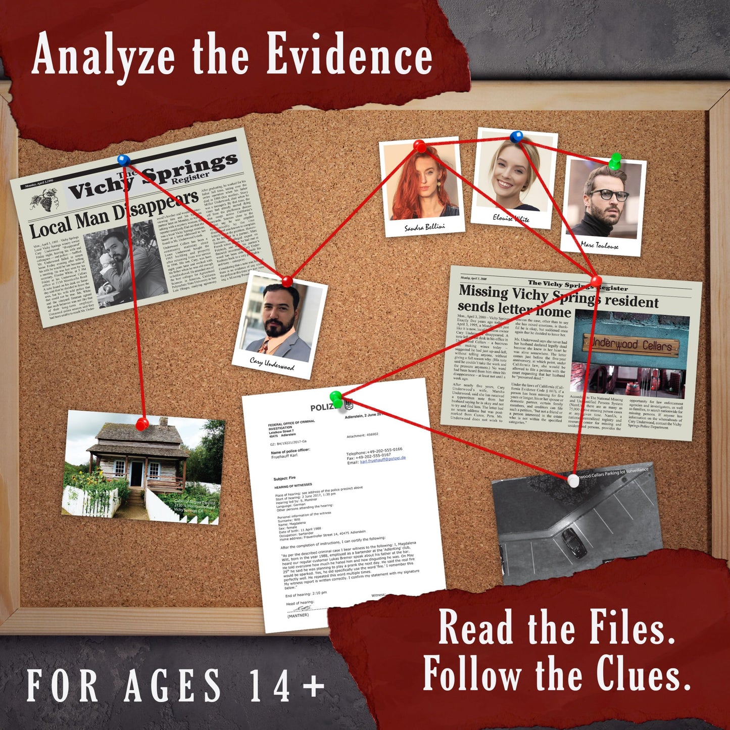 Murder Mystery Party Underwood Cellars, Interactive Murder Mystery Case File Game for 1 or More Players, Ages 14 and Up
