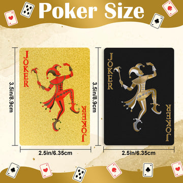 Playing Cards 2 Pack, Plastic Playing Cards Waterproof, Deck of Cards 2 Pack, Cool Black Palying Cards for Adults, Premium Standard Poker Card Set