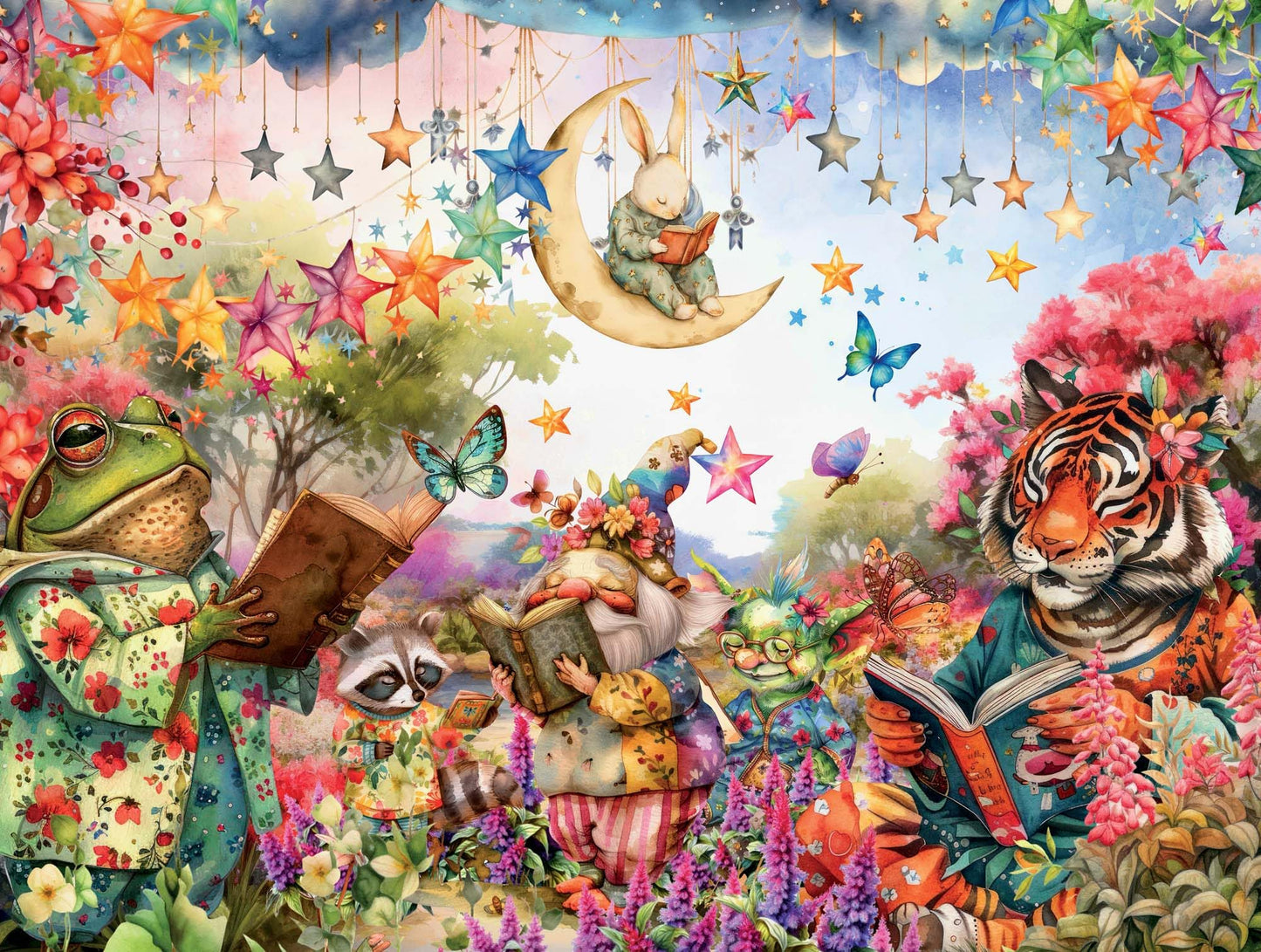 Crown Point Graphics Starry Book Club 500 Piece Puzzle