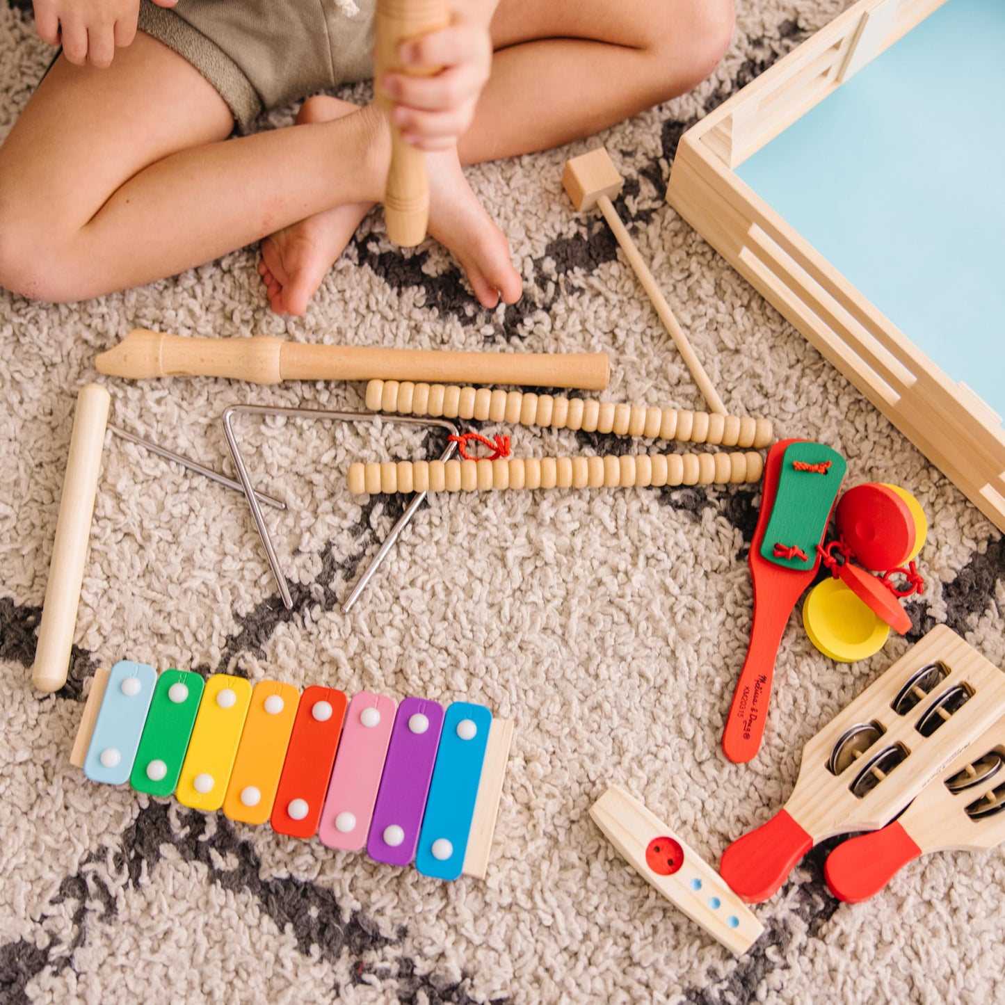 Melissa & Doug Deluxe Band Set with Wooden Musical Instruments & Storage Case