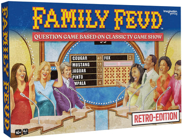 Family FEUD Retro Edition Card Game, 1970s Episodes’ Questions & Answers, Party Game with Classic Twist, Traditional Gummed Pad with Survey Questions
