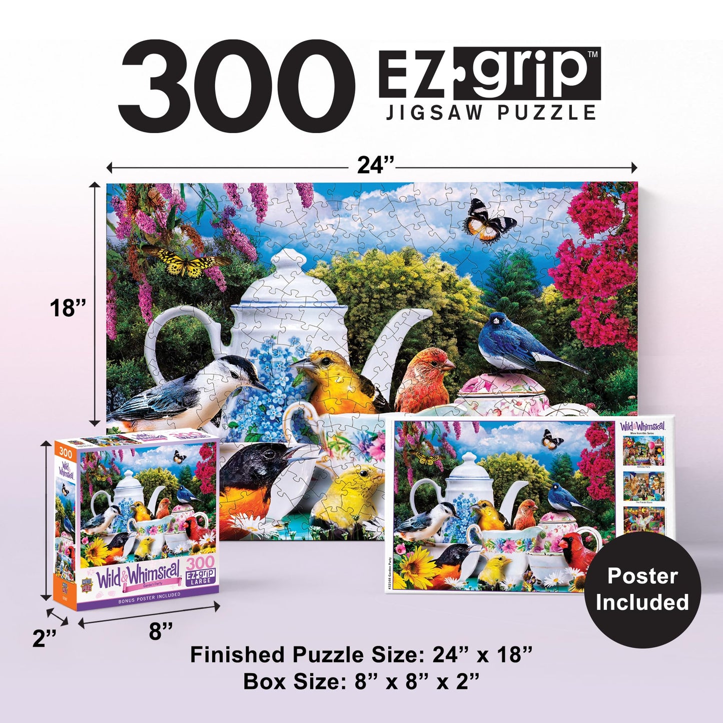Masterpieces 300 Piece EZ Grip Jigsaw Puzzle - Garden Party - 18"x24"