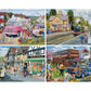 Bits and Pieces - 4-in-1 Multi-Pack 500 Piece Jigsaw Puzzles for Adults - illage Memories Jigsaw Puzzle Set Bundle by Trevor Mitchell, Completed