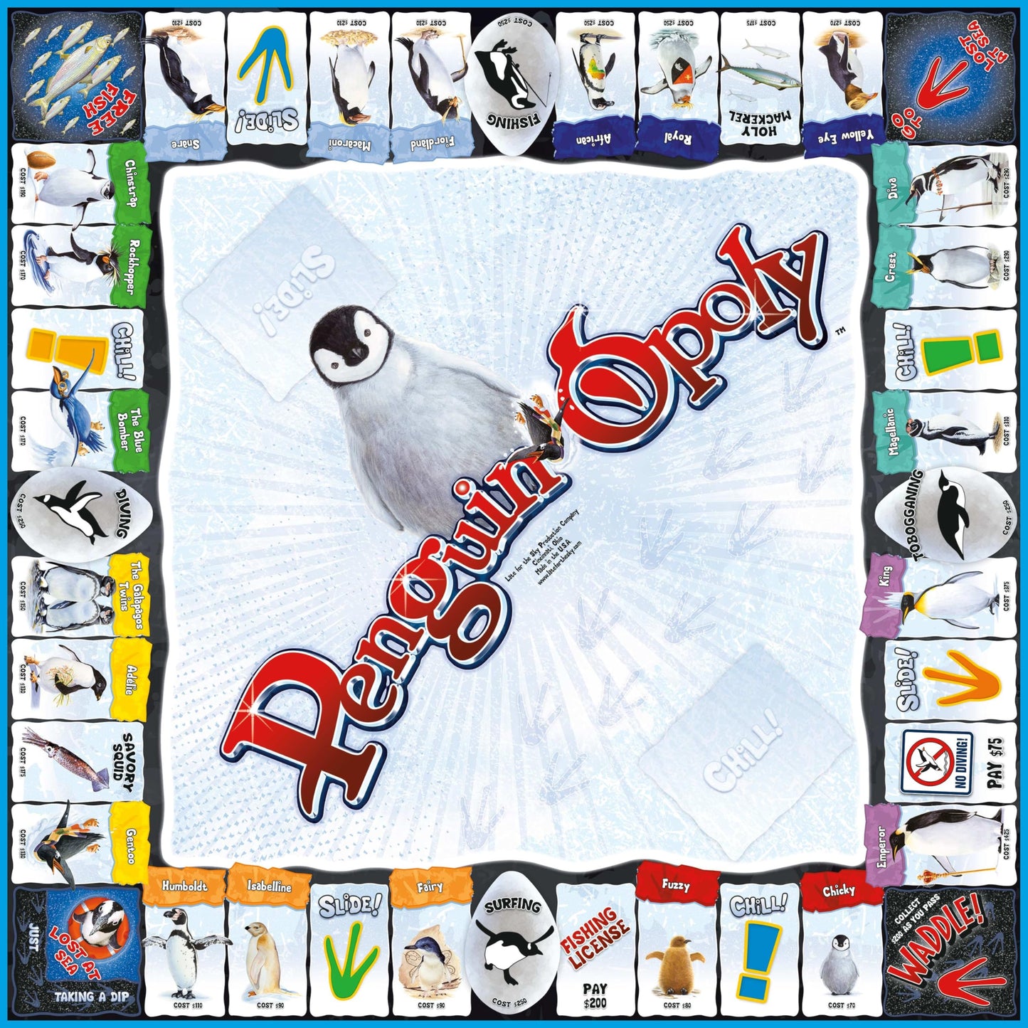 Late for The Sky Penguin-Opoly Family Board Game - Opoly-Style Penguin Theme, Educational Fun for Kids & Adults, 2-6 Players, Ages 8+, Collect
