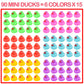 90-Pack Mini Rubber Ducks Set, Mini Colorful Rubber Duckies Bath Toy for Child,Float & Squeak Tiny Ducks Pool Toy Set for Kids Party Favors,Birthday