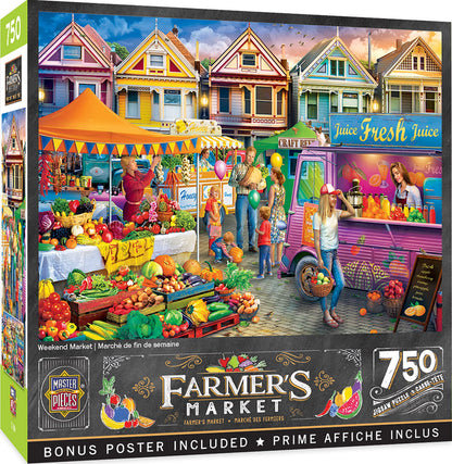 MasterPieces 750 Piece Jigsaw Puzzle for Adults, Family, Or Youth - Weekend Market - 18"x24"