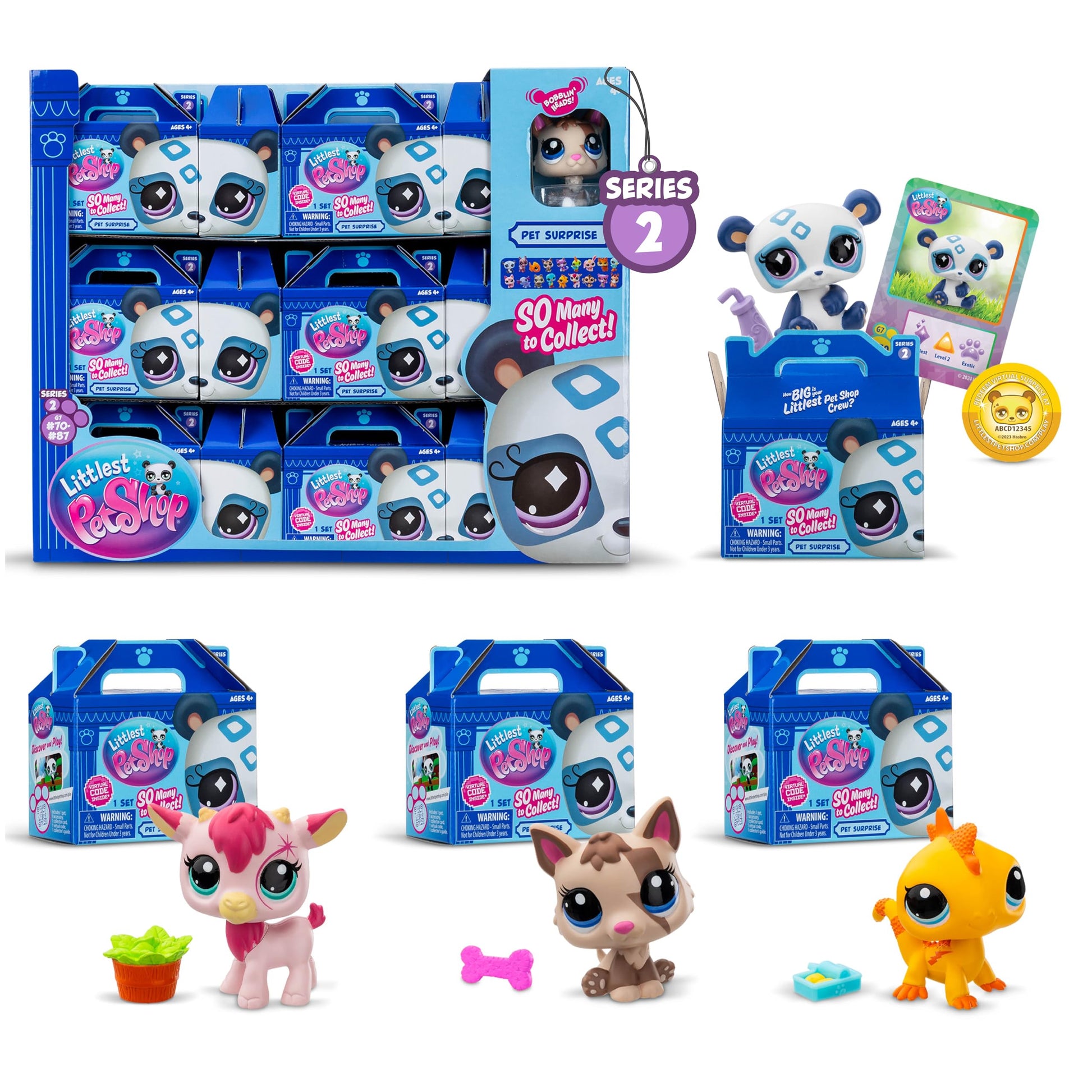 Littlest Pet Shop - Pet Surprise Display, 18 Pet Collector Set - Series 2 - LPS Gen 7, Authentic Mystery Figures, Surprise Collectible Kidult Toy