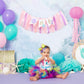 Mermaid 1st Birthday High Chair Banner - Under the Sea First Birthday Party Decoration, Mermaid Theme One Party Banner, Cake Smash Photo Props