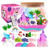 Unicorn Terrarium Craft Kits, DIY Craft with Colorful LED Night-Lights, Birthday Gifts for Kids Age 5 6 7 8-12 Year Old Girl Gift, Decorative