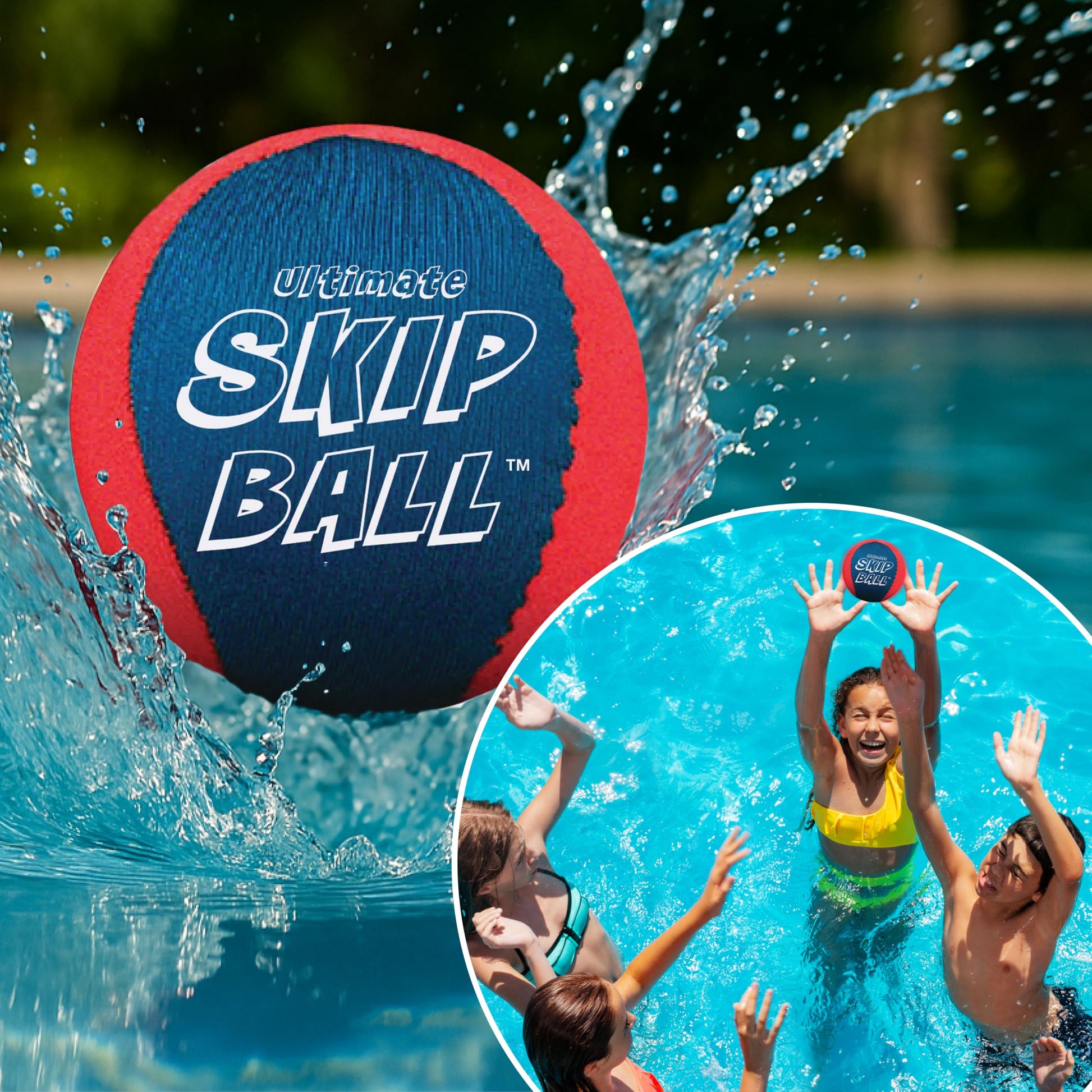 Activ Life The Ultimate Water Skip Ball (2 Pack), Water Bouncing Toys, Fun Games at Beach, Lake, Swimming Pool, Birthday Gift for All Ages Kids