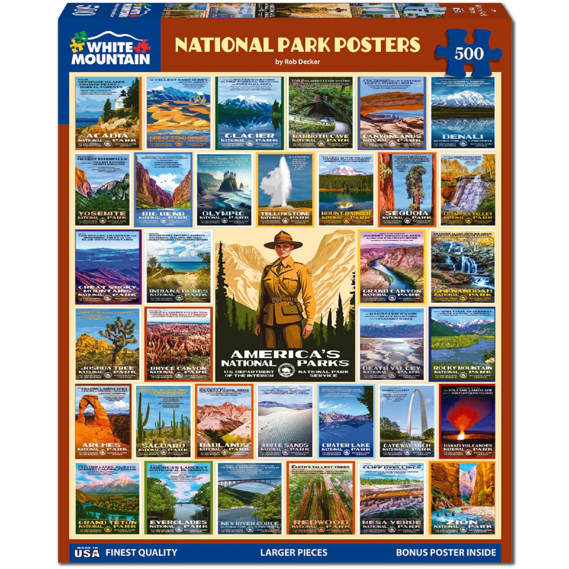White Mountain 500 Piece Jigsaw Puzzle, National Park Posters