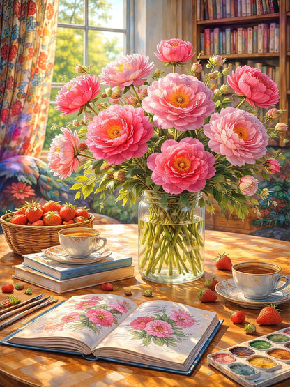 Teemosreal 1000 Piece Puzzle for Adults, Floral Morning Jigsaw Art