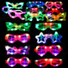 24 Packs LED Glasses for kids Glow in the dark Party Supplies ,6 LED 6 Shapes Light up Party Glasses Flashing Glow Party Favor Toys Bulk for Kids