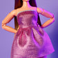 Barbie Looks Doll, Collectible No. 24 with Brown Hair & Modern Y2K Fashion, Shimmery Pink Strapless Dress with Peep-Toe Heels