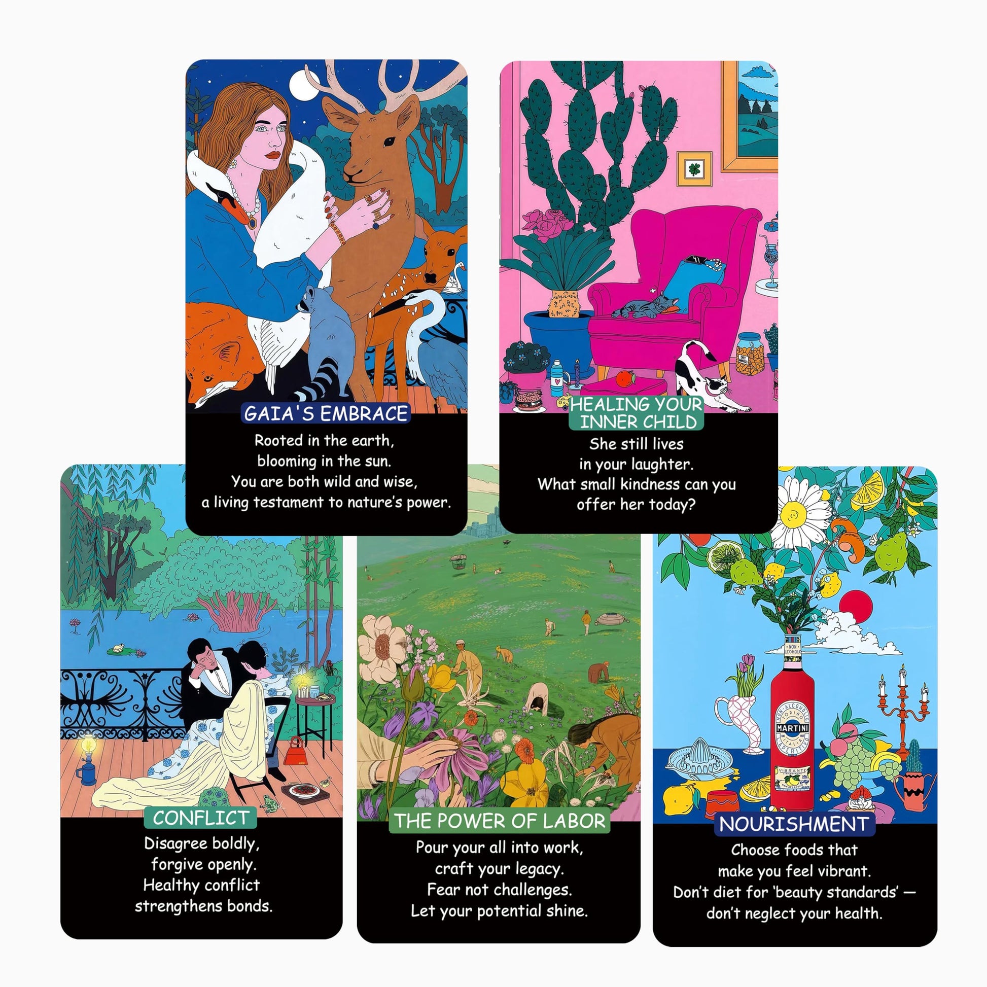 MUILKVY 58 Nature-Infused Oracle Cards for Modern Life?Beginner-Friendly Healing & Inspiration Deck