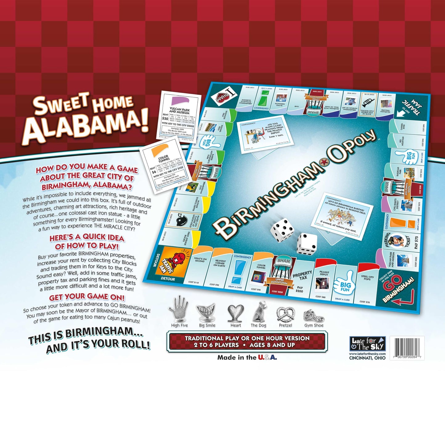 Late for The Sky Birmingham-Opoly City Themed Family Board Game, Opoly-Style Strategy for 2-6 Players Ages 8+, Traditional or Fast 1-Hour Play for Fun