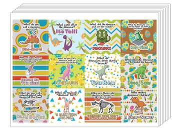 Creanoso Funny Dinosaurs Humor Stickers (10-Sheet) - Classroom Reward Incentives for Students and Children - Stocking Stuffers Party Favors