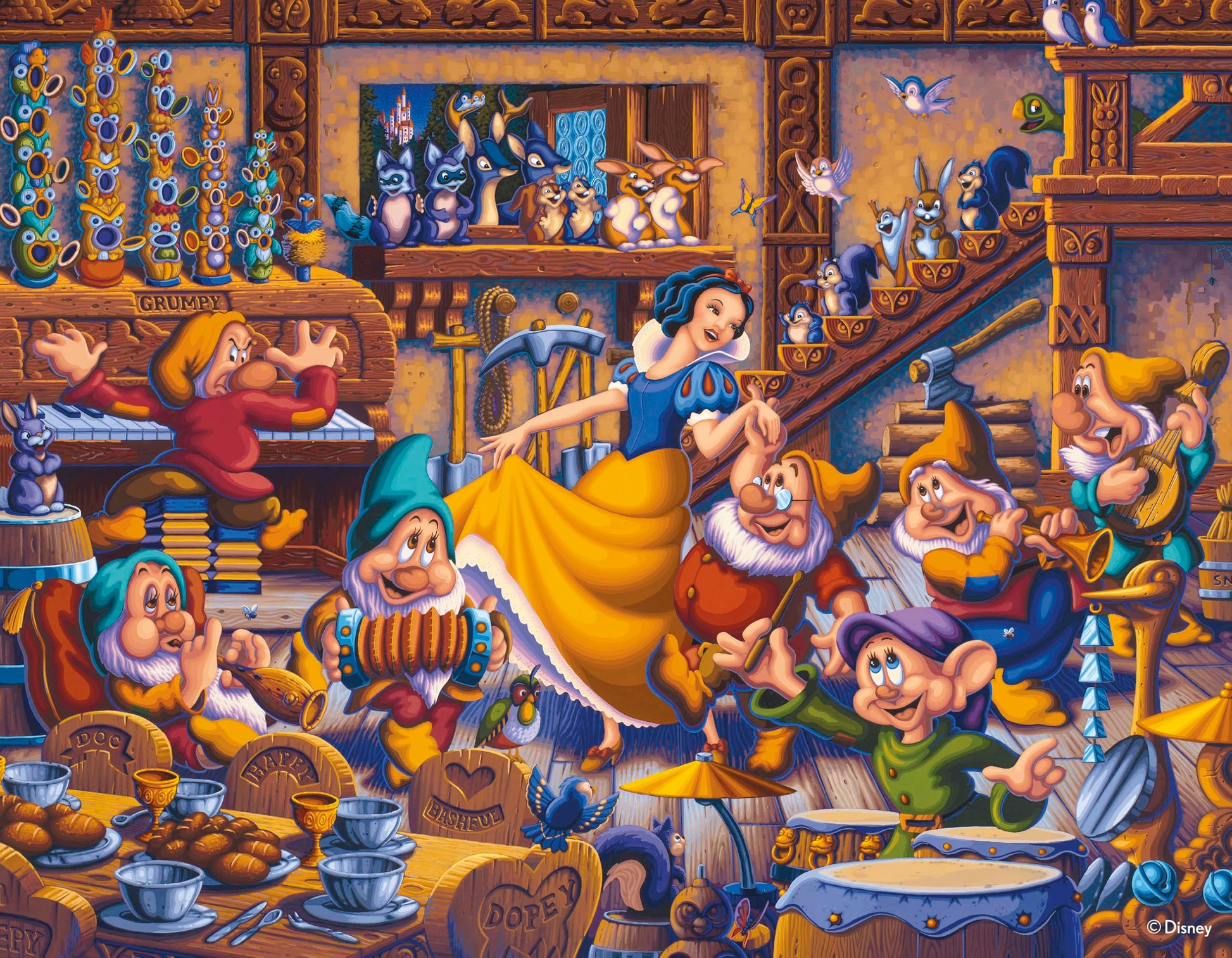 Ceaco - Disney Dowdle Collection - 4 Pack 500 Piece Puzzles for Adults