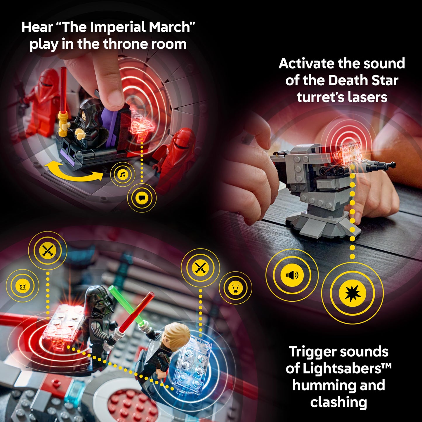 LEGO Star Wars SMART Play: Throne Room Duel & A-Wing Interactive Building Toy - All-in-One Set - Reacts to How You Move and Play with a SMART Brick