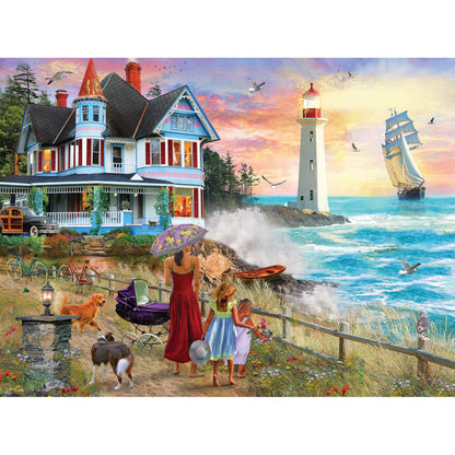1000 Piece Puzzle for Adults David Maclean Picking Wildflowers Lighthouse Colorful Jigsaw 27x20