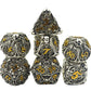 Metal DND Dice Set Skull Dungeons and Dragon Dice Set Hollow Polyhedral Magic 7 PCS Dice Set with Gift Metal Box for Dungeons and Dragons Table Games
