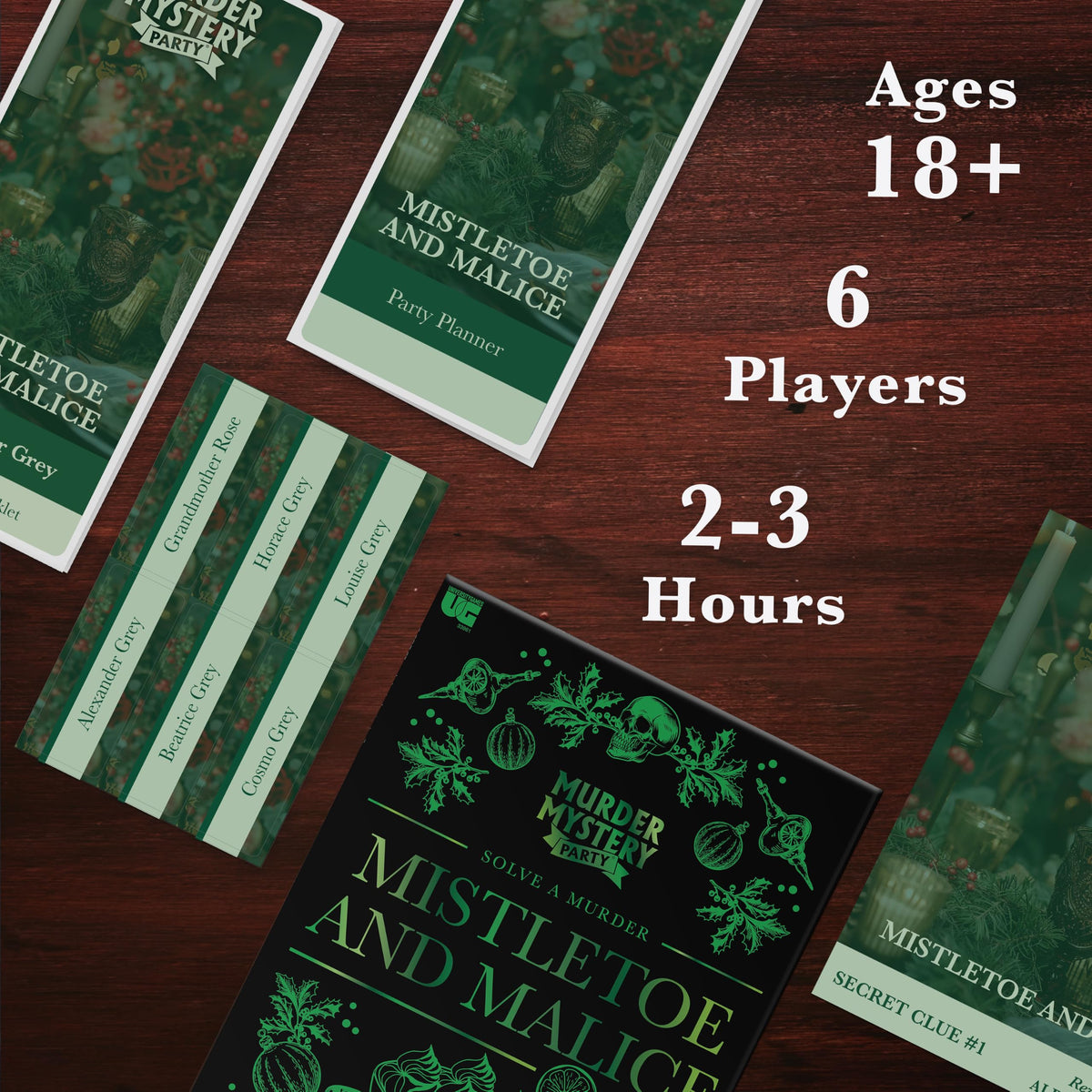 Mistletoe & Malice Murder Mystery Party Game for Adults, Ages 16+