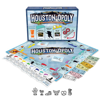 Late for the Sky Houston-Opoly Property Trading Board Game - Houston Landmarks, Family Strategy Game for Adults & Kids, 2-6 Players, City-Building