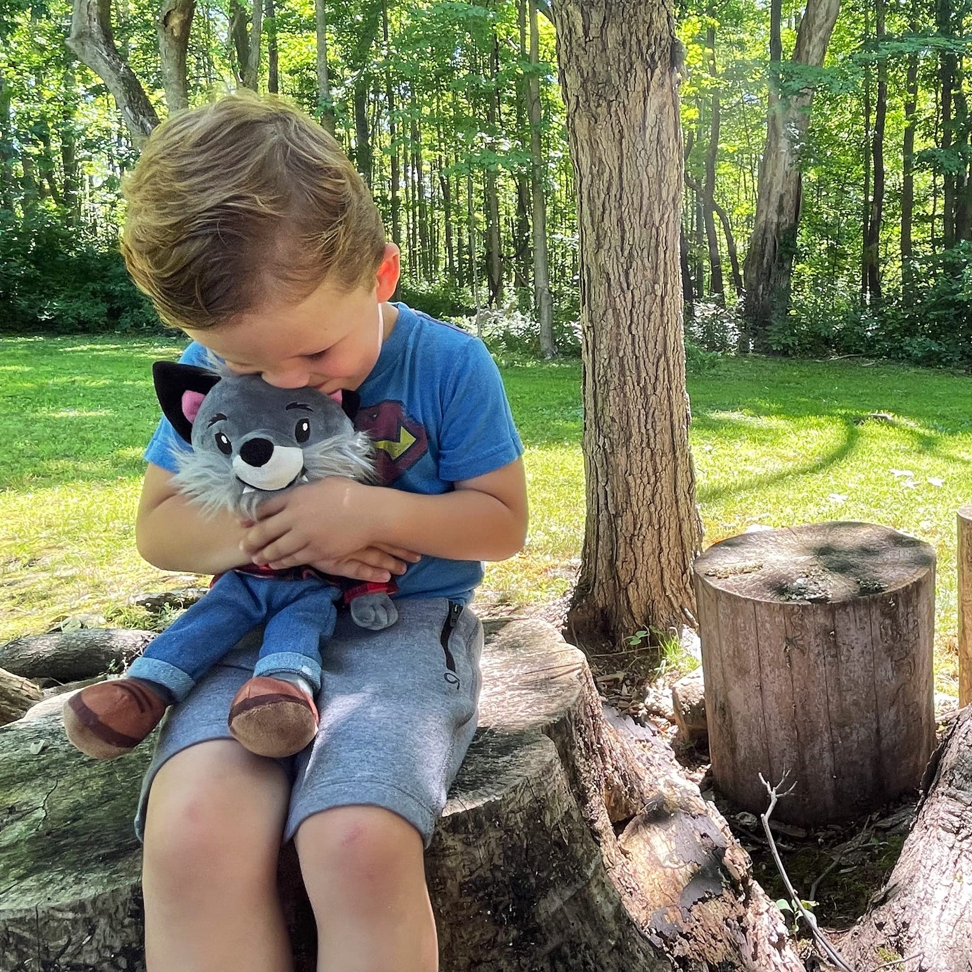 Playtime by Eimmie Soft Baby Doll Walter The Wolf - 14" Plush Rag Doll with Embroidered Features for Girls, Boys, Toddlers & Infants - Educational