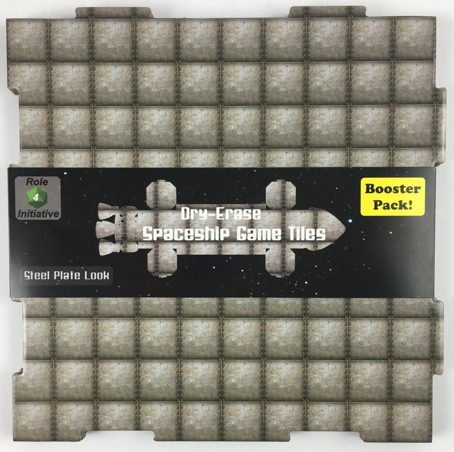 Role 4 Initiative Dry-Erase Dungeon Tiles, Steel Plate, Booster Pack of Two 10" Tiles and Eight 5" Tiles