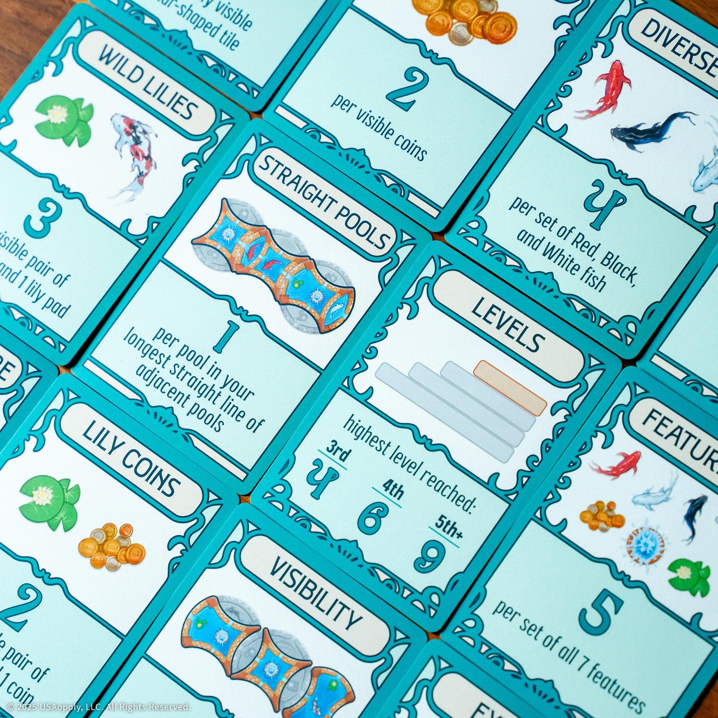 Fountains Board Game, Competitive Tile-Laying Strategy Game, Stunning Art Nouveau Aesthetic, 1-5 Players, Unique 3D Stacking & Drafting, Family