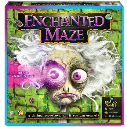 Enchanted Maze - A Light Up Board Game for Families | Ages 5+, 1-6 Players | Cooperative, Competitive and Solo Play Options | with “Secret” LED Light