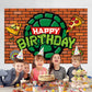Cartoon for Turtles Happy Birthday Backdrop Birthday Party Supplies Kawaii Background for Boys Girls,Happy Birthday Banner Backdrop for Kids Party