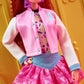 Barbie Rewind Doll, '80s Edition Schoolin' Around Outfit with Varsity Jacket, Acid-Washed Skirt and Rad Accessories