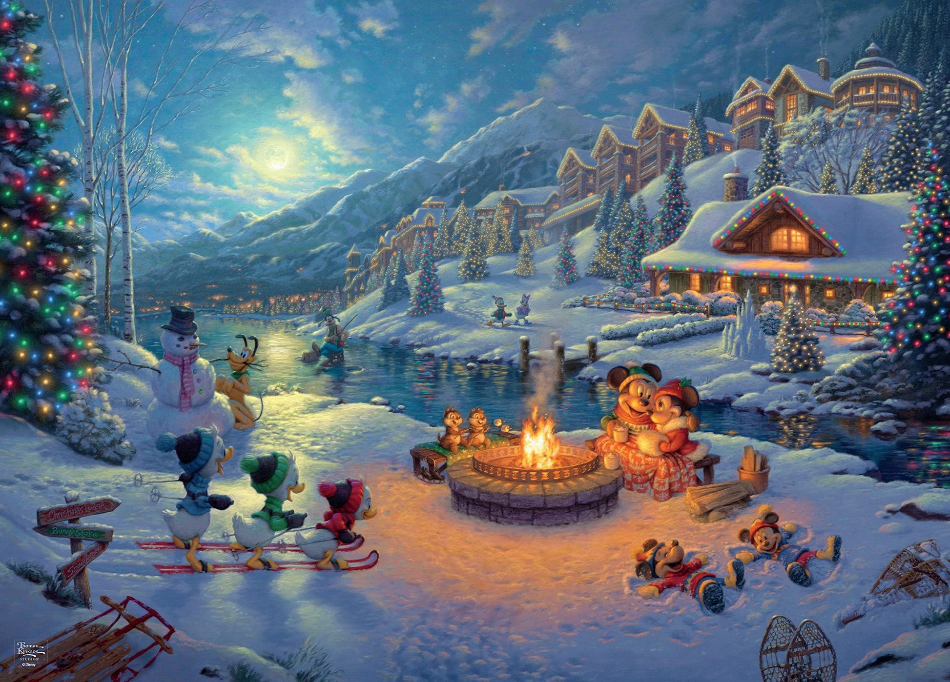 Ceaco - Thomas Kinkade Disney - Mickey and Minnie - 1000 Piece Puzzle