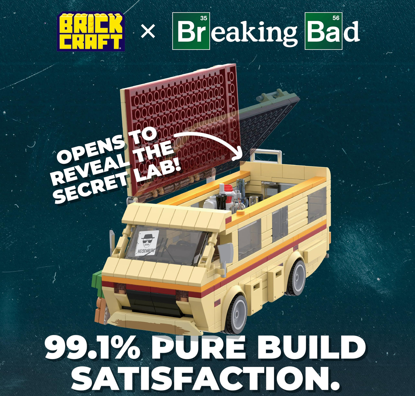 Brickcraft Officially Licensed Breaking Bad RV Building Kit (477 Pieces) Walter White’s Rolling Camper Van Set with Secret Lab Interior, TV Show