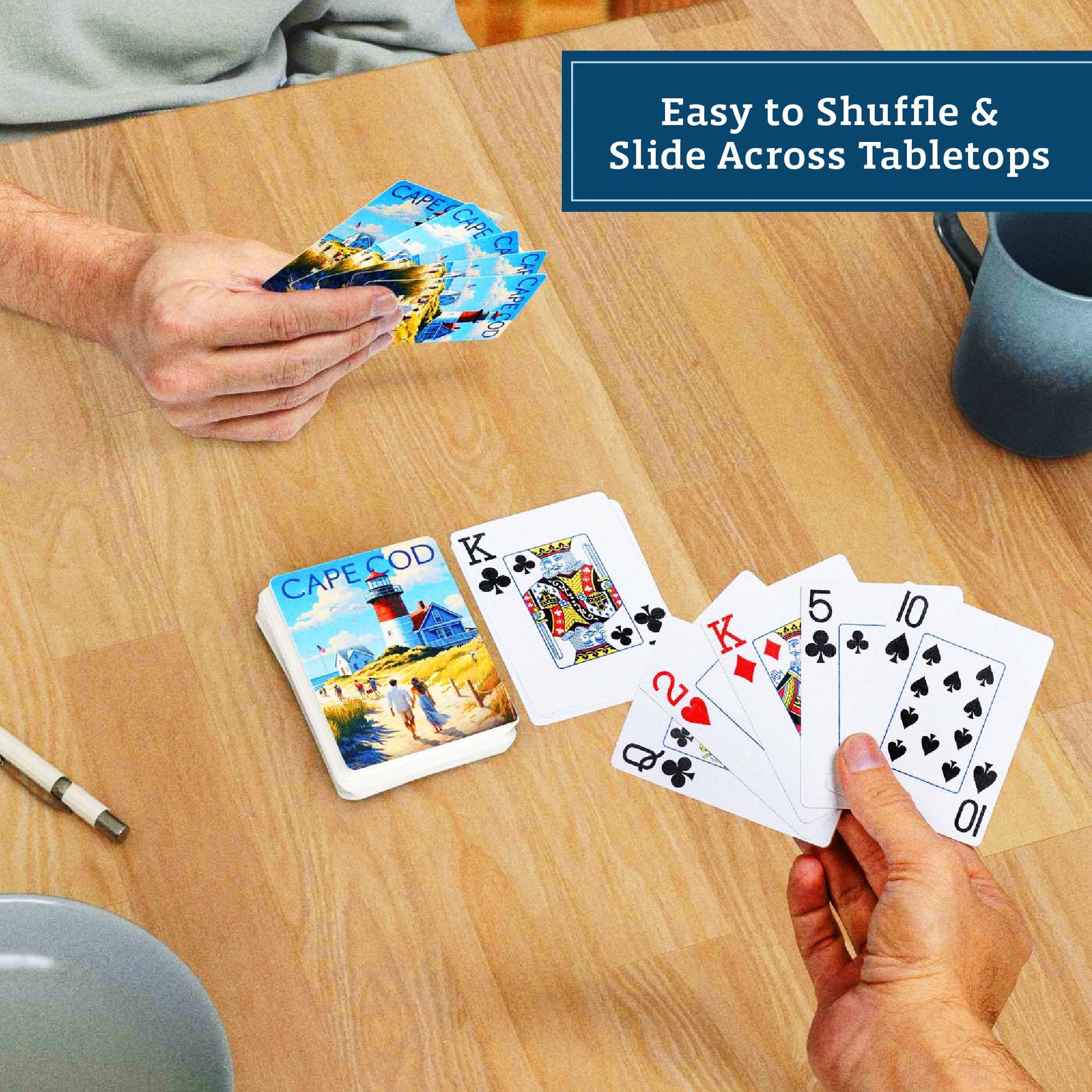 Boardwalk Puzzles Premium Featherlight Unique Playing Cards, Fun Themed Deck for Home and Travel | Cape Cod