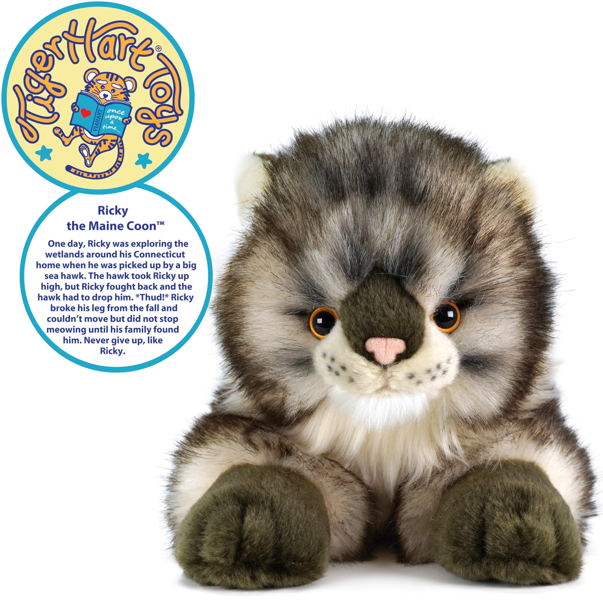 TigerHart Ricky The Maine Coon - 16 Inch Stuffed Animal Plush
