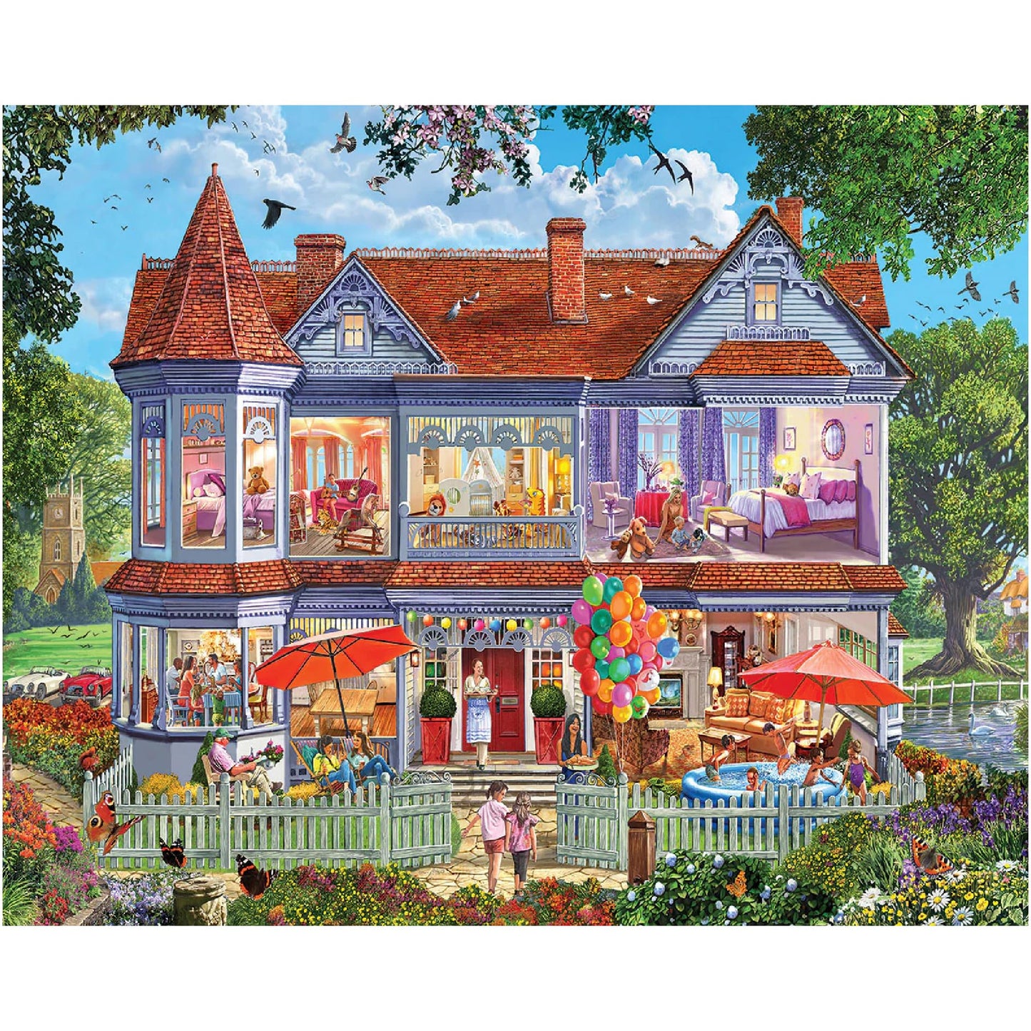 White Mountain 1000 Piece Jigsaw Puzzle Cozy Family Vacation, Summer House