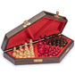 Husaria Wooden Three-Player Chess - 12 Inches - with Foldable Board, Handcrafted Playing Pieces, and Felt-Lined Storage