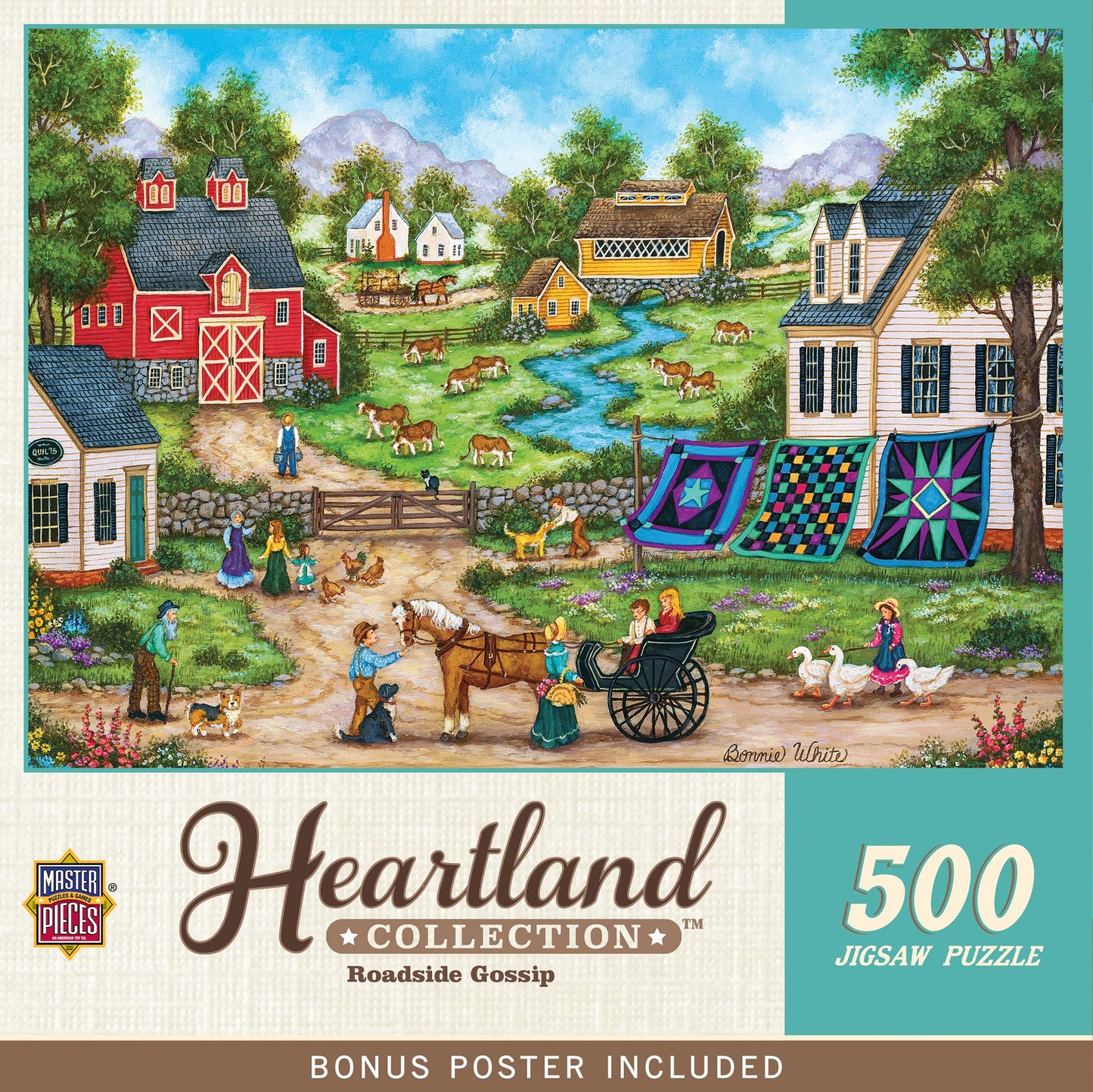 MasterPieces - 500 Piece Jigsaw Puzzle, Roadside Gossip, Fun for Adults, Family, Kids, 15" x 21"