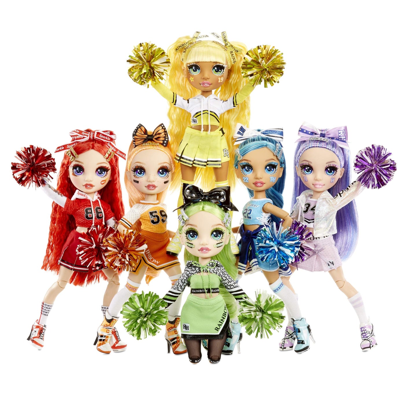 Rainbow High Cheer Poppy Rowan - Orange Cheerleader Fashion Doll with 2 Pom Poms and Doll Accessories, for Kids 6-12 Years Old