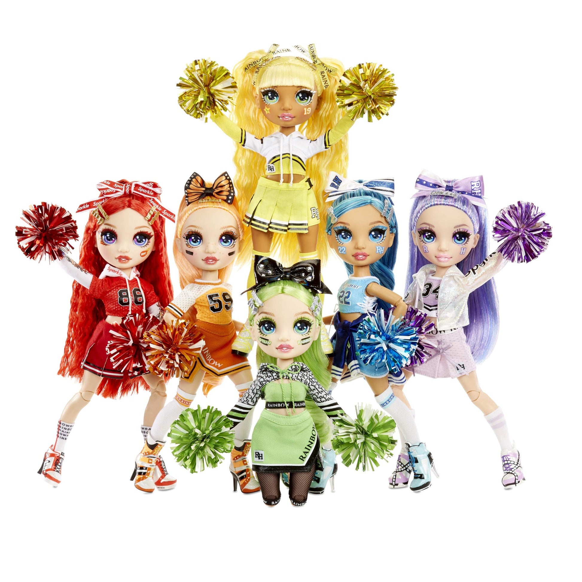 Rainbow High Cheer Poppy Rowan - Orange Cheerleader Fashion Doll with 2 Pom Poms and Doll Accessories, for Kids 6-12 Years Old
