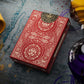 theory11 Red Obey Playing Cards - Shepard Fairey Street Art Poker Deck with Custom Faces, Foil Style Box, Magic, Cardistry, Game Night Gift for Art