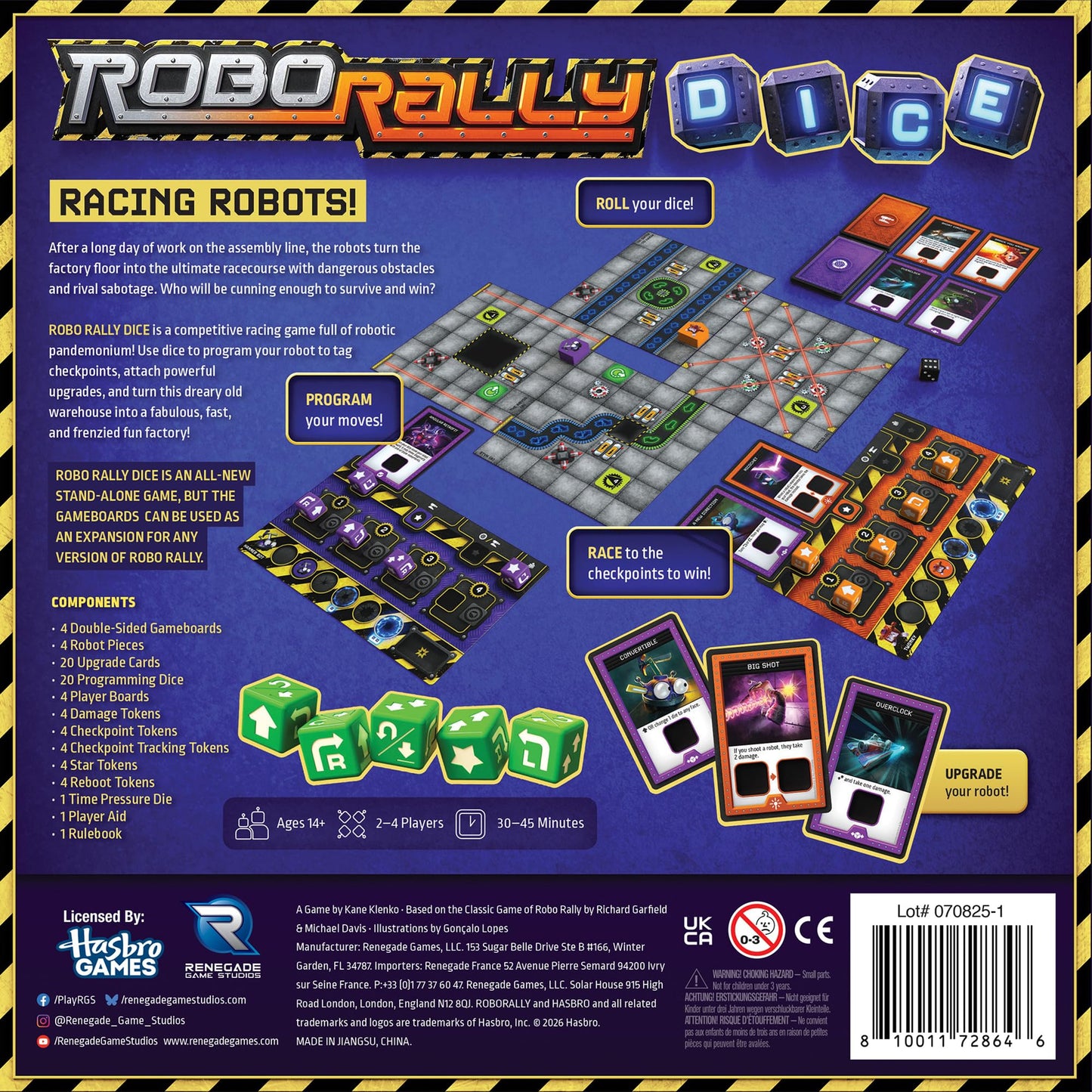 Renegade Game Studios Robo Rally Dice Board Game - Robot Racing Strategy, Competitive Multiplayer, 2-4 Players, 30-45 Min