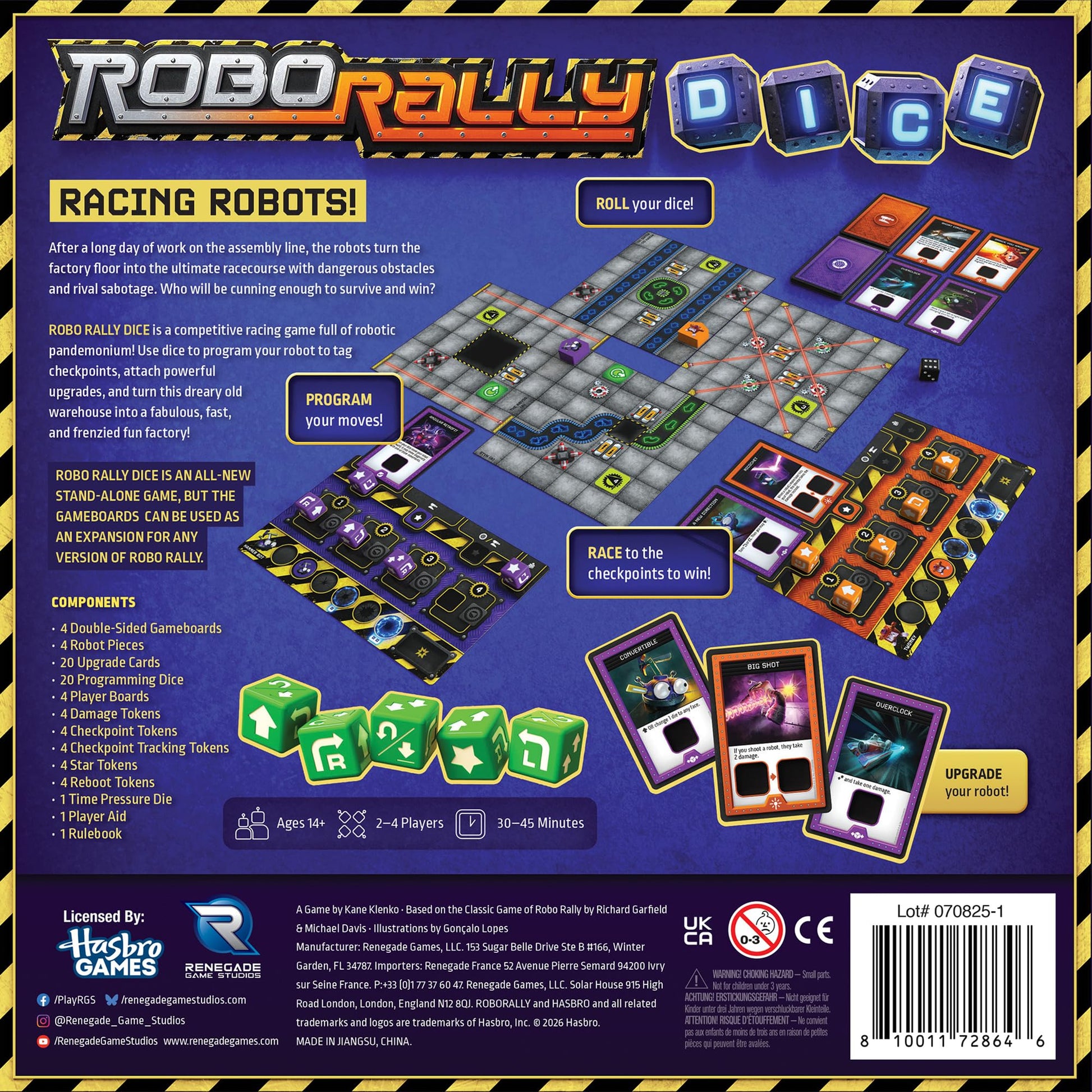 Renegade Game Studios Robo Rally Dice Board Game - Robot Racing Strategy, Competitive Multiplayer, 2-4 Players, 30-45 Min
