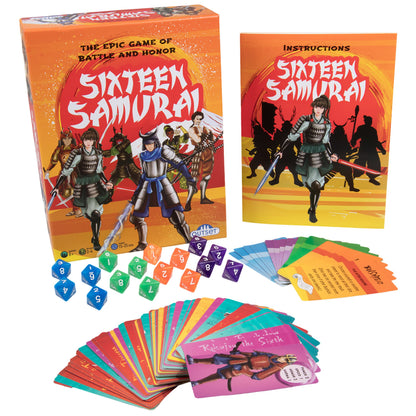 Sixteen Samurai - an Epic Battle Between Rival Clans - Fast Action Card Game - 2 to 4 Players - Fun Family Game for Kids & Adults, Ages 8 an up by